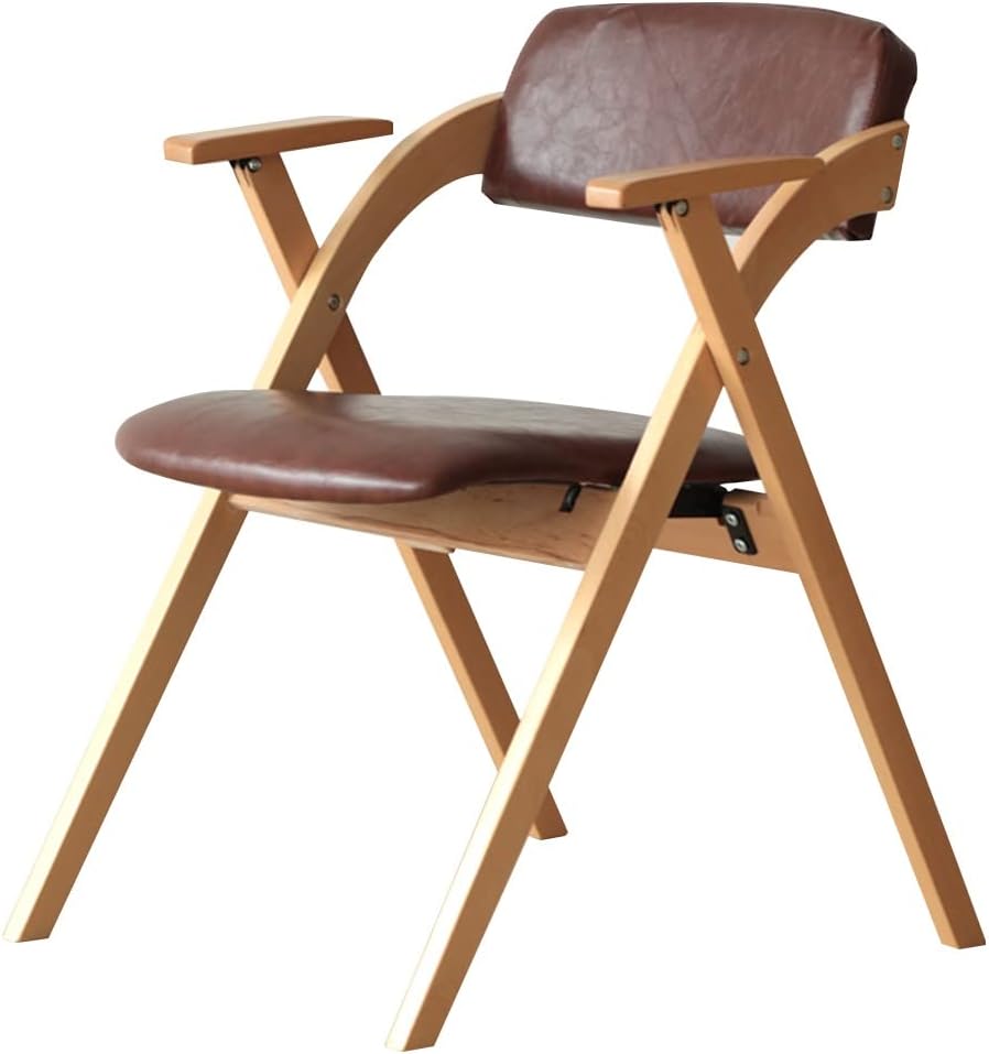 Furniture Back Chair with Armrests Solid Wood Folding Chair