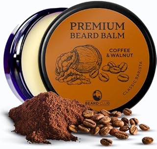 Beard Club Beard Balm for Men - Classic Barista (Coffee & Walnut) - Premium Beard Conditioner and Softener for Shaping and Styling, Prevents Itching and Flaking - Natural and Organic Beard Shaper Wax