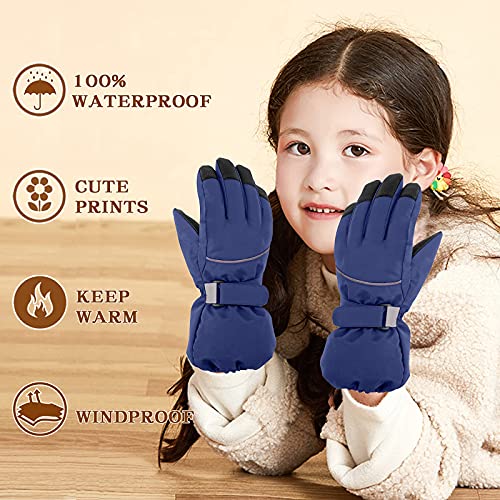 Image of BAVST Kids Winter Glove Boys Girls Snow Ski Waterproof Gloves for Teens Fleece Lining Warm Mittens Outdoor