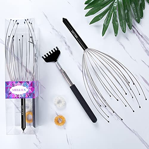 Kit-de-Masajeador-de-Cabeza-y-Espalda-Arana-de-Masaje-para-la-Cabeza-Perfecta-ideal-para-Relax-y-Alivio-Terapeutico-del-Estres-con-Anillo-de-Masaje-de-Dedos-Negro