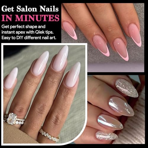 Image of Medium Almond Nail Tips, 15 Sizes 510 PCS Clear Gel Tips