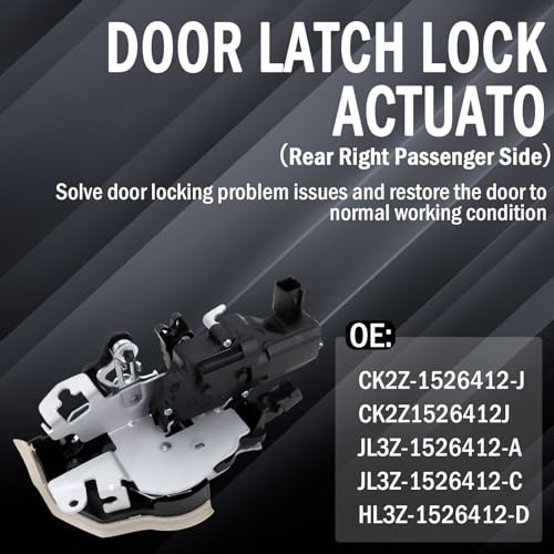Image of Rear Right Passenger Side Door Latch Lock Actuator Compatible with Ford F-150 2015-2020, Ford F-250 F-350 F-450 F-550 Super Duty 2017-2022, with Power /Auto Locks, Replace CK2Z-1526412-J