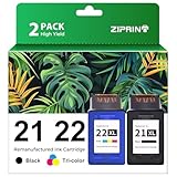 ZIPRINT Remanufactured Ink Cartridge Replacement for HP 21 22 21XL 22XL (C9351AN & C9352AN) for HP Deskjet F4180 F2210 D1560 D1530 D1420 D1520 3915 3930 PSC 1410 Officejet 4315 J3680 Printer, 2-Pack