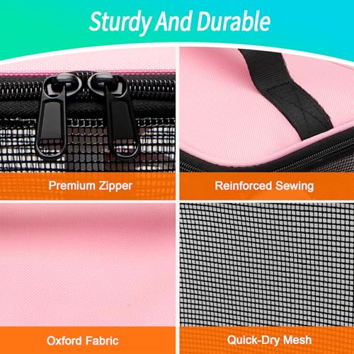 Dorm Room Essentials for Girls, Mesh Shower Caddy Hanging, Large Capacity Toiletry Bag for Women, Quick Dry Shower Bag for Camping, Cruise, Travel Essentials, Christmas Birthday Gifts for Women Girls — view 2
