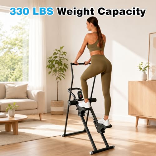 Image of Stair Stepper Ab Machine for Home Gym, Multi-functional Full-Body Workout Equipment, Compact Folding Stair Climber with Oversized Pedal, 90% Pre-Assembled Stairmaster