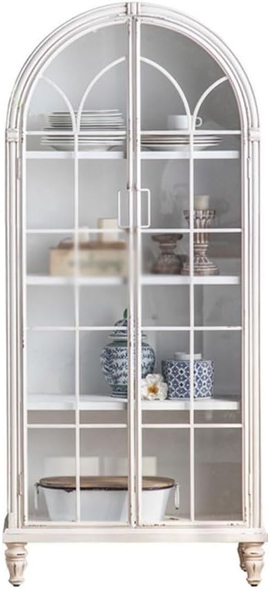 Buffet Cabinet Simple White Arch Storage Porch Cabinet Home Dining Sideboard Kitchen Buffet Cabinet with Storage