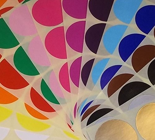 13mm Mixed packs of colour code stickers / coloured sticky labels / dots (300)
