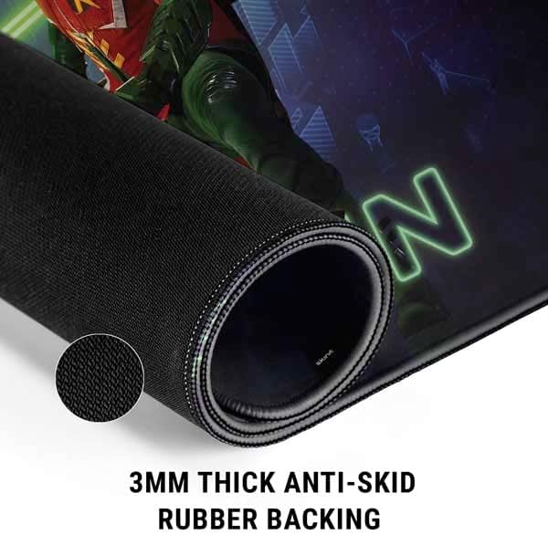 Skinit Medium Gaming Mouse Pad - Officially Licensed Robin Gotham Knights Design with Stitched Edges, Waterproof, Non-Slip Rubber Base, Desk Mat for Keyboard & Mouse, 17.7" x 15.75" inches