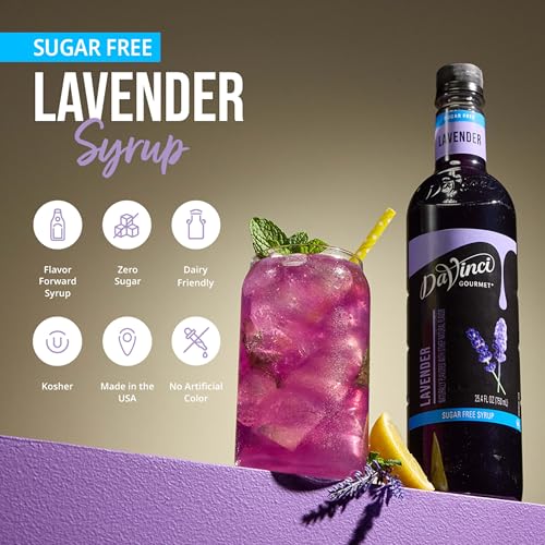 Image of DaVinci Gourmet Sugar-Free Lavender Syrup, 25.4 Fluid Ounces (Pack of 1)