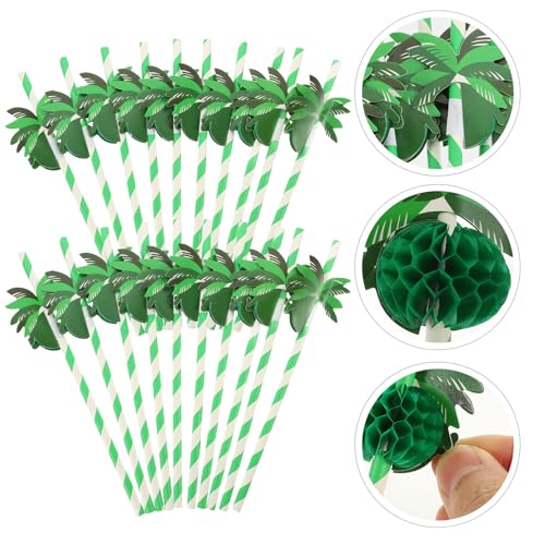 Pitillos de papel desechables tropicales 50 pcs verde miniatura 7