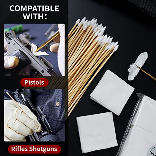 PINGMIC 600 Gun Cleaning Kit - 300PCS Patches & 300PCS Swabs, Fits Most Calibers, Includes Gun Cleaning Patches & Swabs