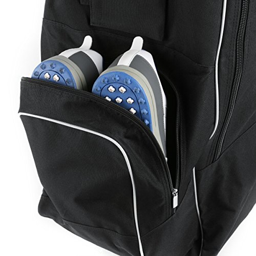 Intech Golf Travel Cover with Wheels Bundle with Crossbar Golf Travel Bag Support Rod