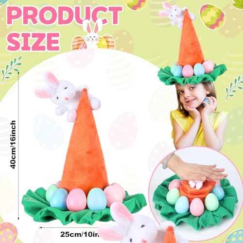 Yuxung Easter Tree Topper Hat with Bunny Ears Decoration with Bow Carrot Trees Topper Decorations Ornaments for Easter Spring Outdoor Indoor Home Decorative Party Supplies(Carrot) by Yuxung - Image 2