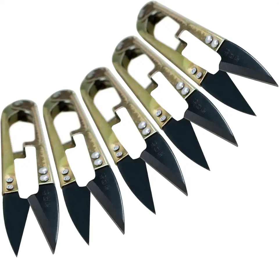 KIT 5 TESOURA ALICATE DE AREMATE DE METAL DOURADA PARA CORTE COSTURA OU PODAR