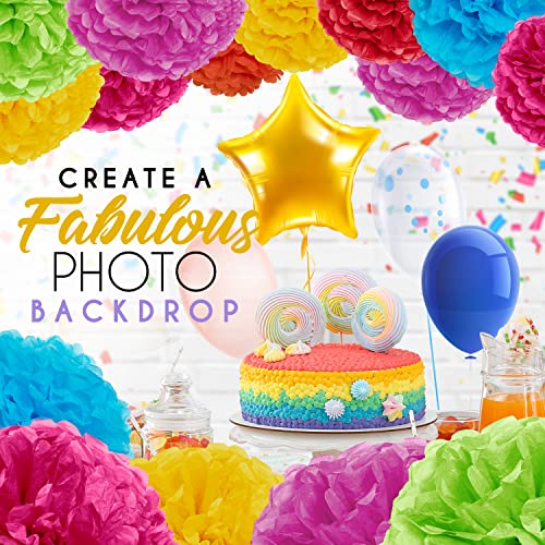 Epiqueone 20-Piece Tissue Paper Pom Poms Party Kit - Add A Splash Of Rainbow Colors To Your Celebrations! Perfect For Birthday, Bridal Shower, Baby Shower, Wedding, Anniversary & Graduation #TOP7