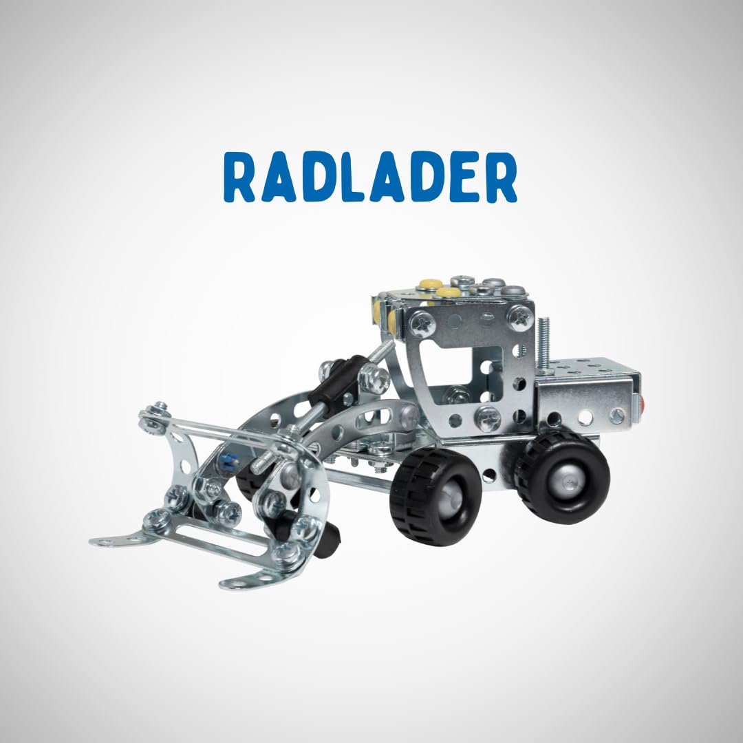 eitech Multimodell-Set - Metallbaukasten 00905, 6 Modelle und 350 Bauteile | Konstruktionsspielzeug, Bauset Kinder 8 9 10 Jahre, Geschenk Mädchen und Junge Geburtstag & Weihnachten, Metall Baukasten