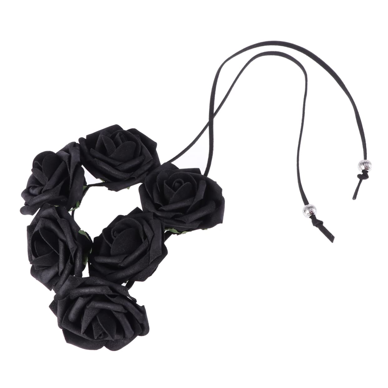 Couronne de Fleurs en Écume, Serrage-tête Rose Noir à Six Roses
