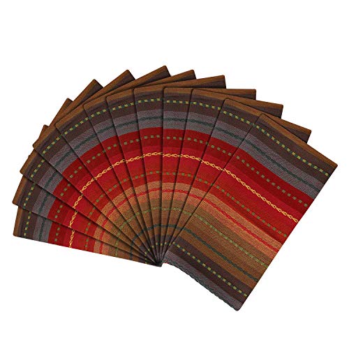 Dg Collections Dinner Napkins Set Of 12 100% Cotton Reusable Multi Coloured Red Napkins, Over Sized Napkins (20 X 20 Inches) For Everyday Use #TOP1