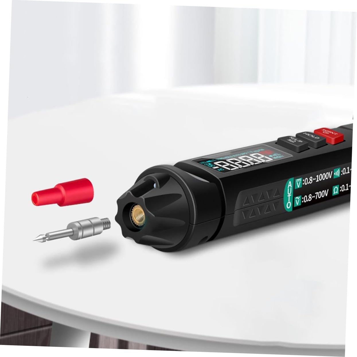 Uonlytech Stromprüfer Stift Kontaktloser Teststift Digitaler Spannungsprüfer mit Farbdisplay Alarmfunktion und Automatischer Empfindlichkeitswahl für Professionellen Einsatz