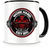 Samunshi® Tasse mit Motiv Bodybuilding Stier Langhantel Kaffeetasse Lustige Tassen zum Geburtstag für Fitness Kraftsport Hantel Bodybuilding Fans