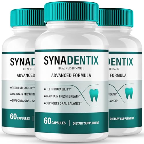 SynaDentix Capsules, Official Syna Dentix Oral Health Supplement Pills - Maximum Strength, All Natural for Gum Health, Teeth, Fresh Breath, Premium SynaDentix Dental Care Reviews (3 Pack)
