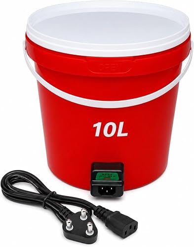 Electric Boiling Bucket with Heating Element and Lid, Green, Heat-Resistant Plastic, Fast Water Heating for Bathing, Laundry, Camping