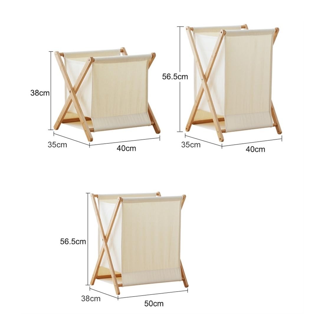 Bambus Wäschekorb, Faltbarer Kleiderkorb mit Stofffutter, zusammenklappbarer Aufbewahrungsbehälter für schmutzige Handtücher, Kinderzimmer Dekor, Platzsparender Organizer, 40x35x38cm