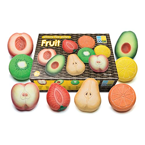 Image of Yellow Door Fruit Sensory Play Stones for Kids, Set of 8