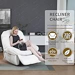 Relaxsessel elektrisch, Sessel elektrisch mit Ladeanschluss, TV-Sessel mit Massage und Heizung, TV-Sessel für Wohnzimmer mit elektrischer Verstellung, Weiß – Bild 3