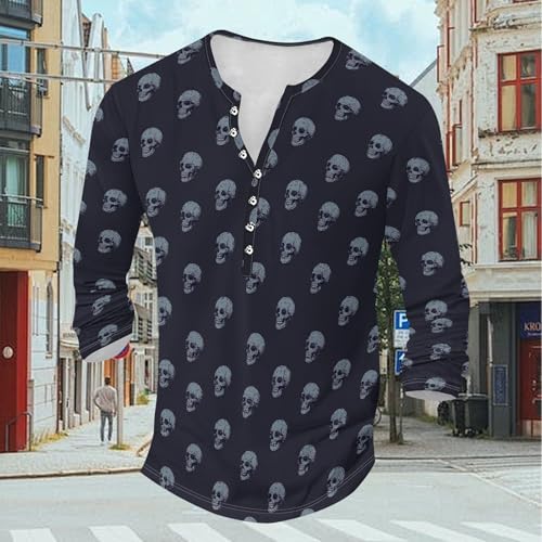 Men's Henley Shirts Long Sleeve Cotton T-Shirts Casual Workwear Quick Dry Shirts Graphic Club Pullover Tee2