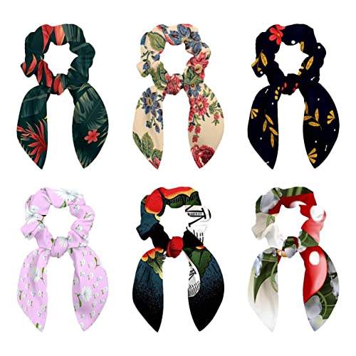 Chouchous à cheveux avec nœud papillon vintage | Lot de 6