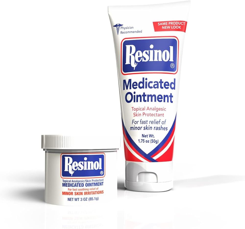 Resinol Medicated Ointment – Topical Analgesic/Skin Protectant for Minor Skin Irritations, 3 oz (85.1 g)