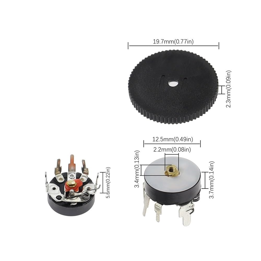 100PCS 10K RV12 Straight Angle Radio Potentiometer RV12MM B50K 503