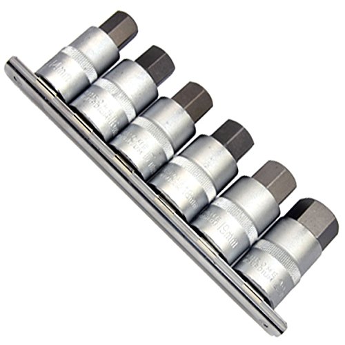 6 x EXTRA KURZE Kraft Steckschlüsselsatz/Schraubendreher-Einsätze Stecknüsse 14-22 mm Innensechskant Einsatz/Steck-Nuss Schlüssel für Innen-6-kant Schrauben 1/2" Cr-V auf Steckleiste 1 6 x EXTRA KURZE Kraft Steckschlüsselsatz/Schraubendreher-Einsätze Stecknüsse 14-22 mm Innensechskant Einsatz/Steck-Nuss Schlüssel für Innen-6-kant Schrauben 1/2" Cr-V auf Steckleiste