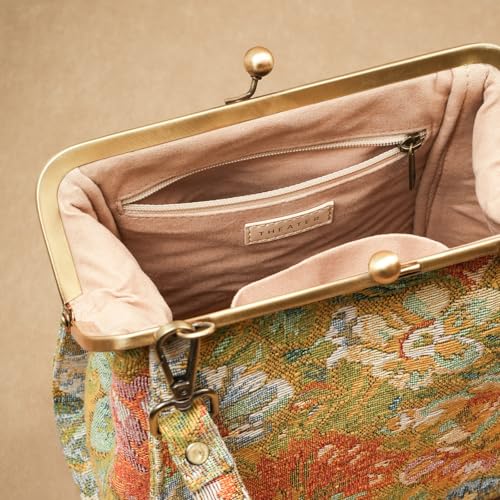 Image of Theater Kisslock Clutch Bag for Women with Adjustable & Detachable Straps | Vintage-Inspired Structured Sling Bag for Day & Evening Use
