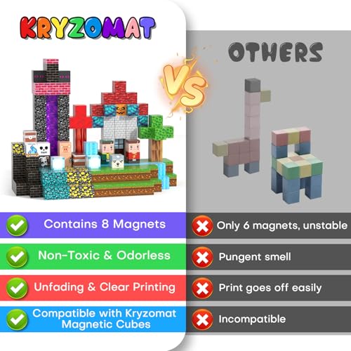 Kryzomat 150 PCS Magnetische Bausteine, Magnetbausteine für Kinder(Portal) – Ansicht 4