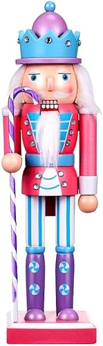 Miniatura 7 de VICASKY Cascanueces - Figuras colgantes de cascanueces de madera, mini cascanueces de madera de rey y soldado, adornos de cascanueces de Navidad,