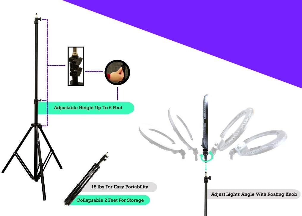 80% оƒƒ Dіѕсоunt Prismatic Spectra 18 RGB Rainbow LED Ring Light with 6' Light Stand Black Tесh Dеаlѕ 🔥 Prismatic Spectra 18 RGB Rainbow LED Ring Light with 6' Light Stand Black