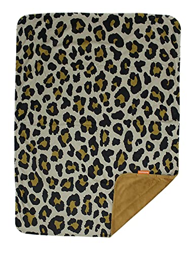 Image of Dear Baby Gear - Reversible Baby Blankets - Soft Nursery Blanket for Newborn - Toddler Blankey - Throw Blanket for Boys & Girls - Infant Blankets - 40x30 (Gold Leopard, Smooth Gold)