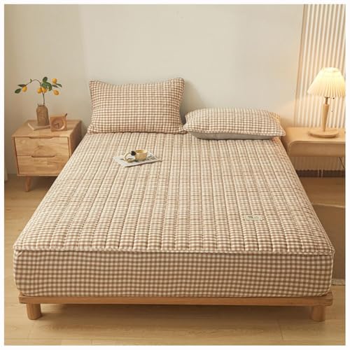 ● Coperchio del materasso durevole: il materasso trapuntato è resistente. Il jacquard quadrato impedisce al ripieno di muoversi. Questa nuova forma è più favorevole e più morbida del normale trapuntatura. Il nostro coperchio del materasso a scacchi di velluto di latte è senza rughe e non richiedono stiratura.