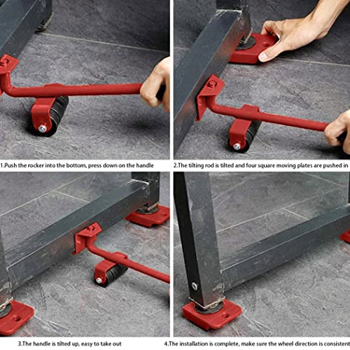Elevador de palanca para objetos pesados que facilita la mudanza y el transporte con ruedas 7