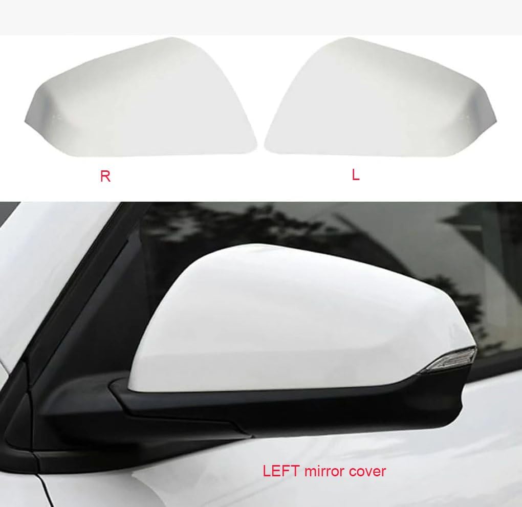 Left Driver Side Car Mirror Cover Replacement Compatible With Chevrolet Equinox GMC Terrain 2018 2019 2020 2021 2022 2023 Rearview Mirror Cover (White Left Driver)