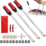 Kit de Palancas Neumáticos de Motocicleta 27Pzs con Cuchara de Llantas 12Pulgada, Protectores de Llantas, Núcleo de...
