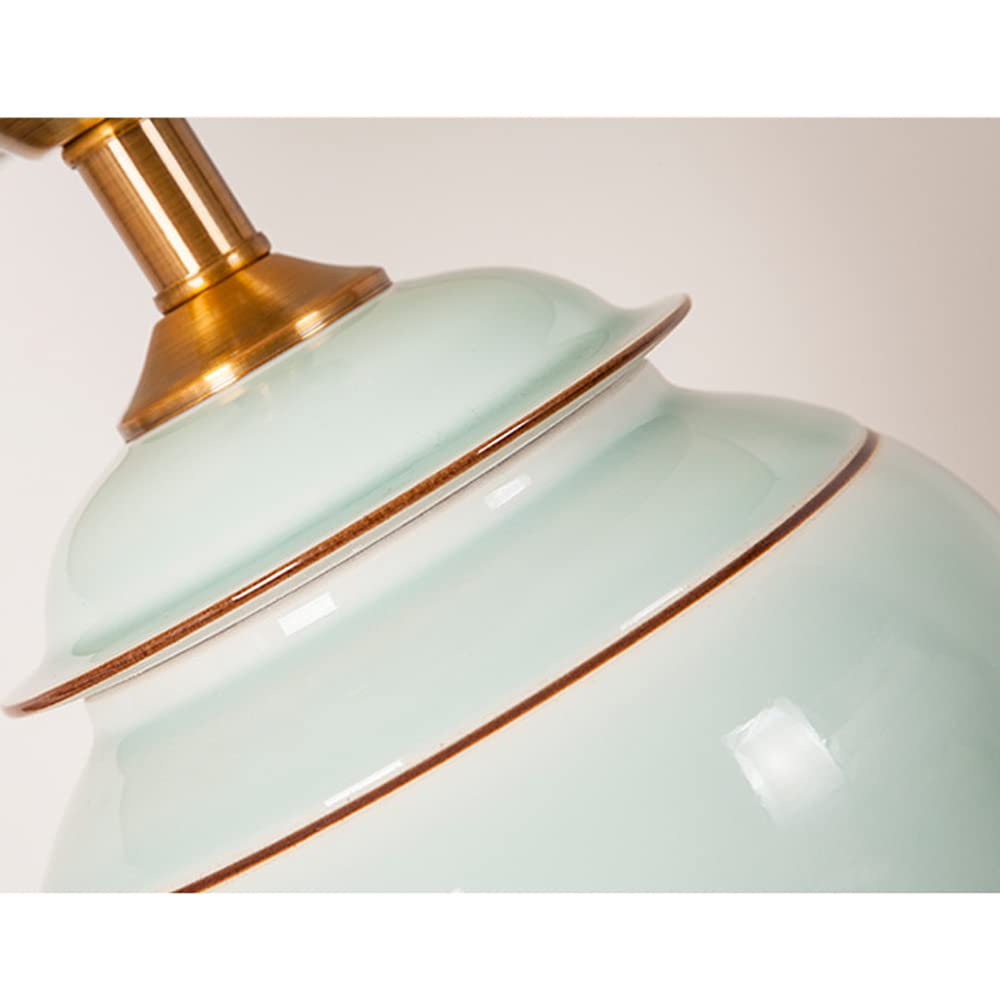Lampade da tavolo Lampada da tavolo in ceramica con decorazione ciano Lampada da comodino camera da letto moderna e semplice Lampada da tavolo cinese per lampada da tavolo comodino da scrivania