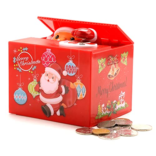 Pinkgarden Christmas Piggy Bank Coin Money Box Electronic Money Bank Safe Saving Box ATM Bank Safe, Great Gift for Kids Child