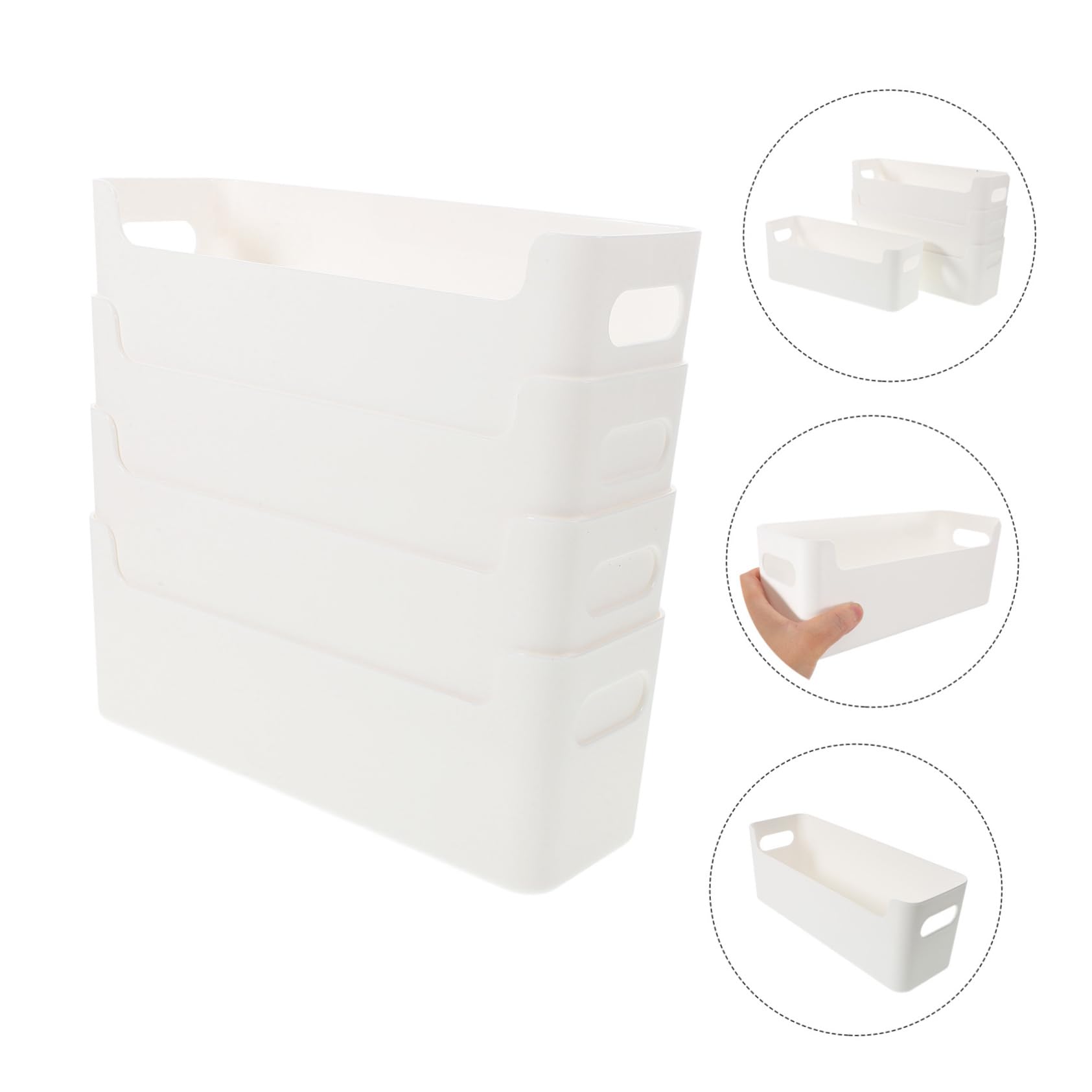 Organizer da Cucina 8 Pezzi in Plastica Bianco, Divisori | Pensili e Cassetti, Soluzione a Livelli Salvaspazio, Uso Rapido per Contenere Oggetti e Accessori