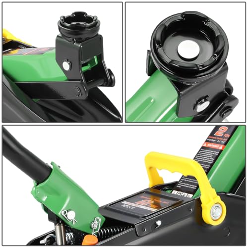 Image of PM PERFORMOTOR Low Profile Hydraulic Trolley Service /Floor Jack, 2 Ton (4000 lbs) Capacity, Lifting Range 5.1 inch-13 inch,Green,PM-TOL-FJ20-GR