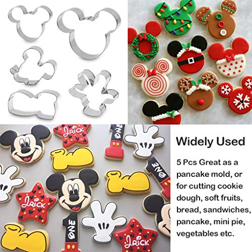Cookie Cutter For Kids - Sandwich Cartoon Of Mickey Mouse Cookie Cutter Shaped Biscuit Mould For Diy Cake Craft Bakeware Decoration Stainless Steel Cutter Set 5 Pcs #TOP6