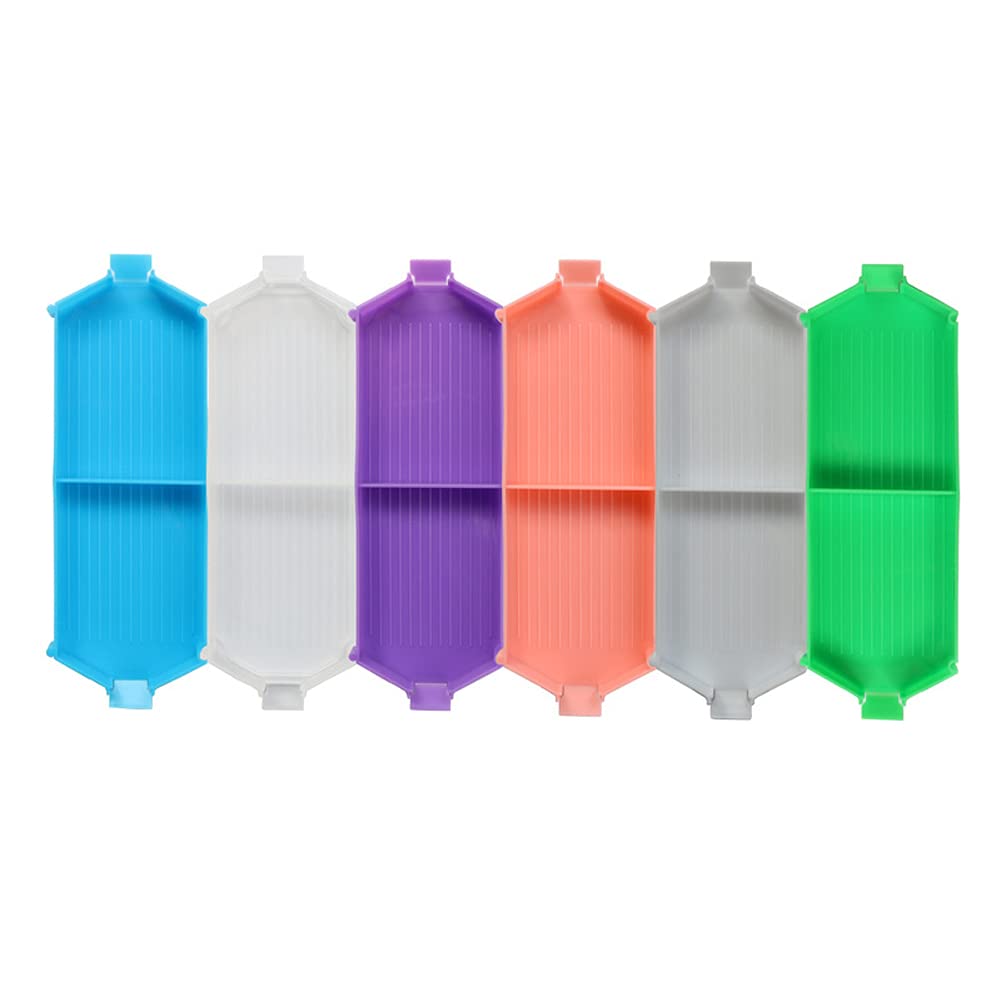 6 Rechteckige Diamant-Malerei-Tabletts – Sortierschalen Für DIY Perlen, Strass & Bastelbedarf, Blau