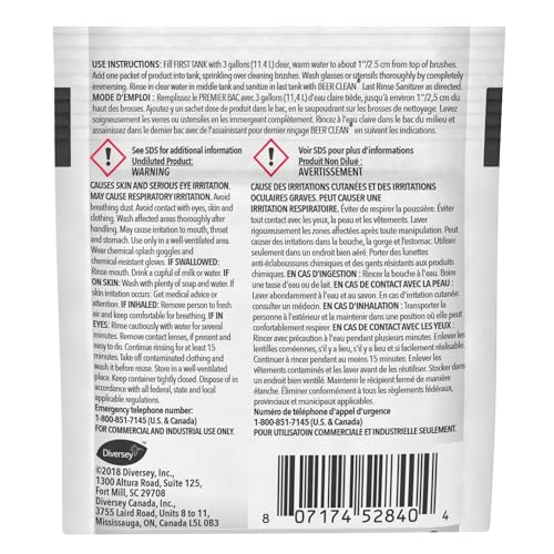 Image of Diversey Glass Cleaner, Powder, 0.5 Oz Packet, 100 /carton